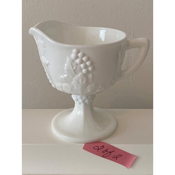 White Milk Glass Creamer Stem Replacement Vintage - Picture 12 of 16